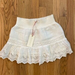 NWT white lace love shack fancy skirt size small